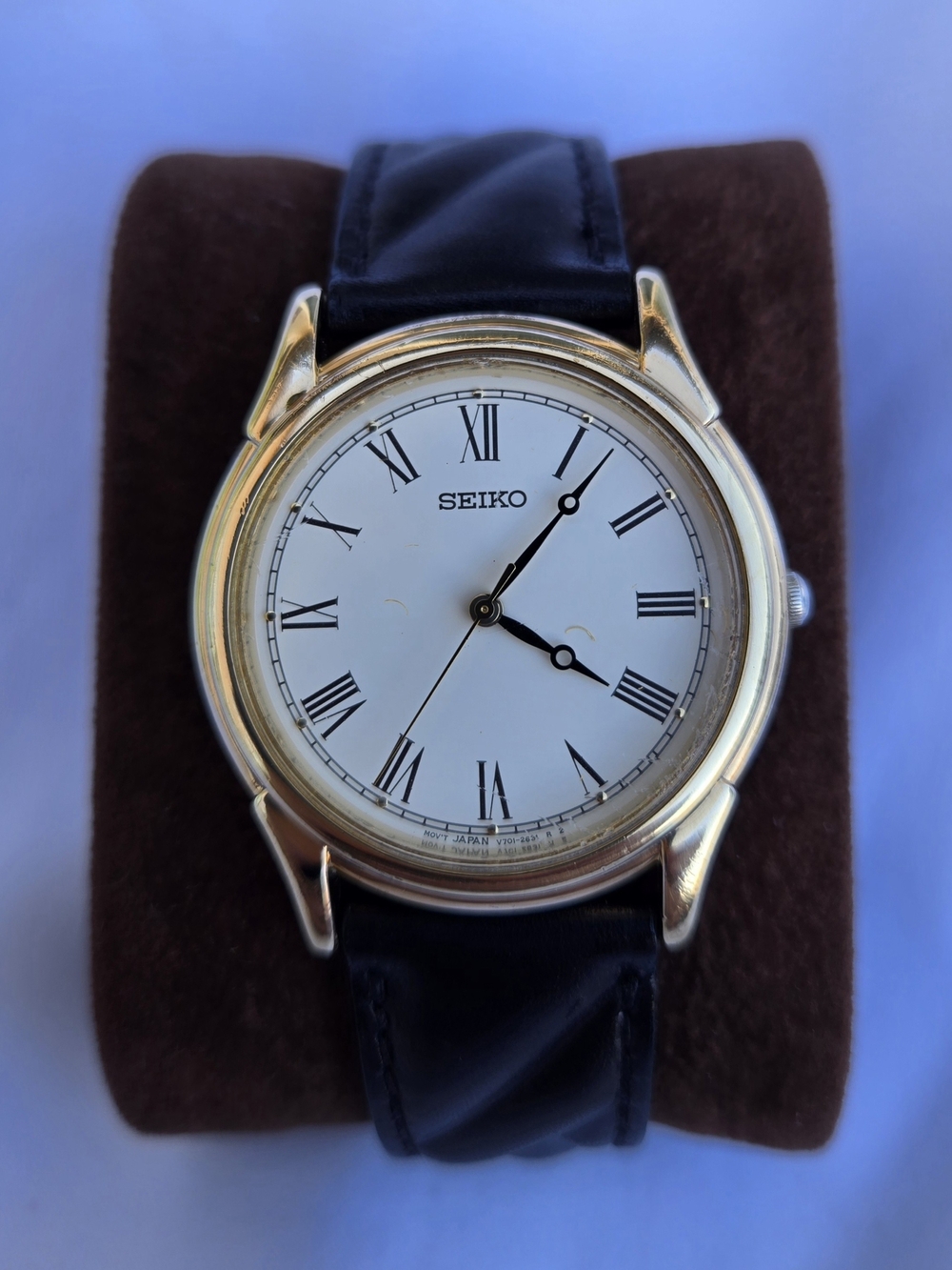 Vintage Seiko Quartz Dress Watch - White Roman Numeral Dial - V701-1920 [R1] - U